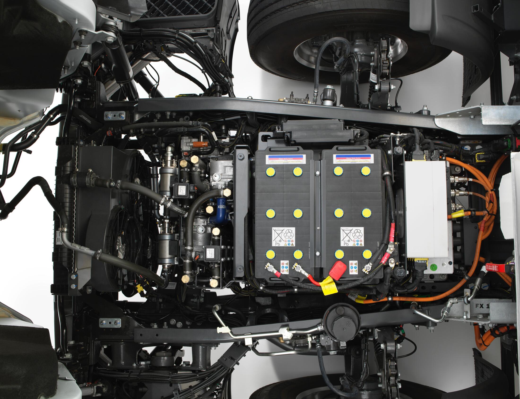 batteries on a Renault Trucks E-Tech D truck